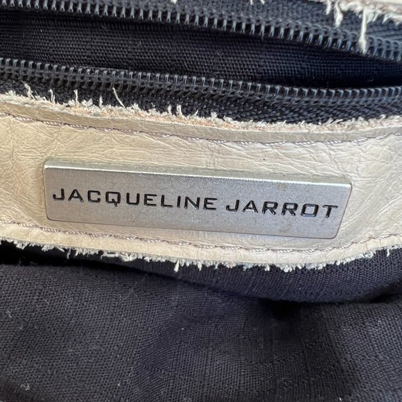 Jacqueline Jarrot Women's Beige Leather Arm Strap Tote Handbag Silver Hardware - Picture 7 of 11